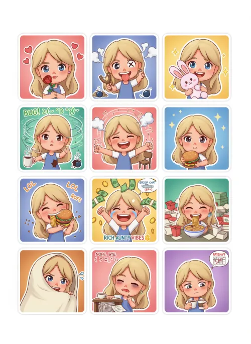 Pack d'emojis version Q Créez des emojis cartoon mignons et exagérés.