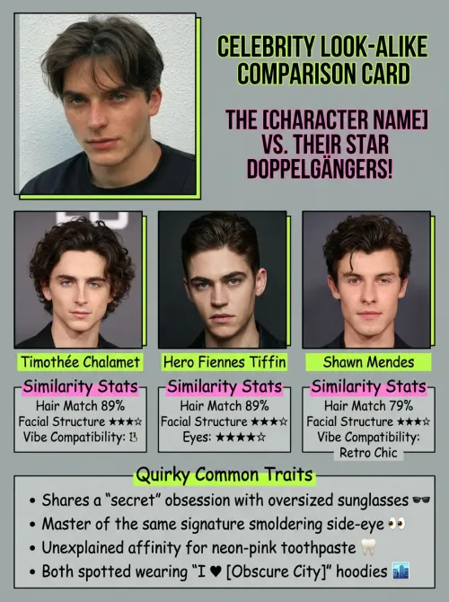 Celebrity Match Card Create a comparison card with celebrity similarity stats.