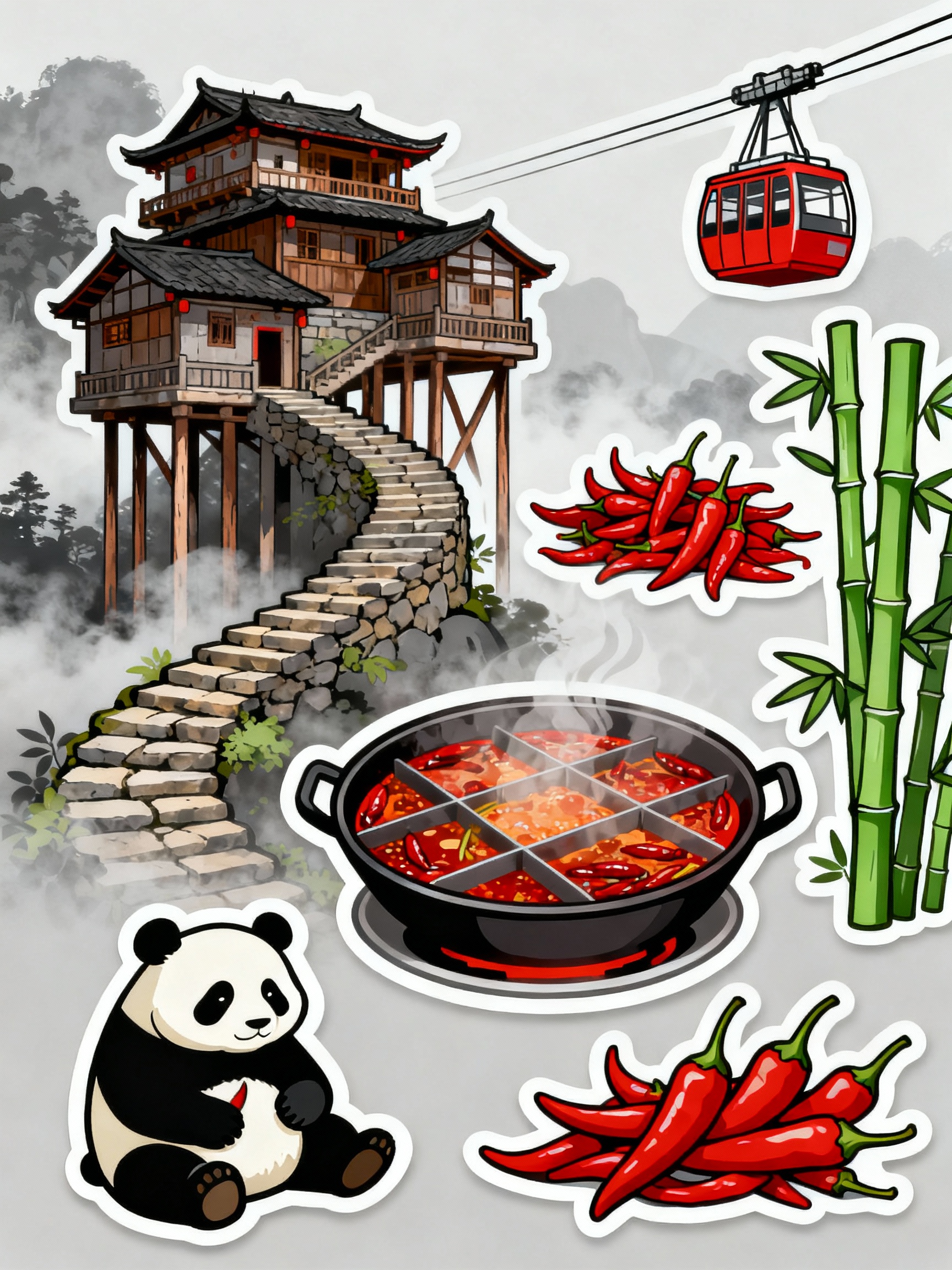 Chinese-style Sticker Design