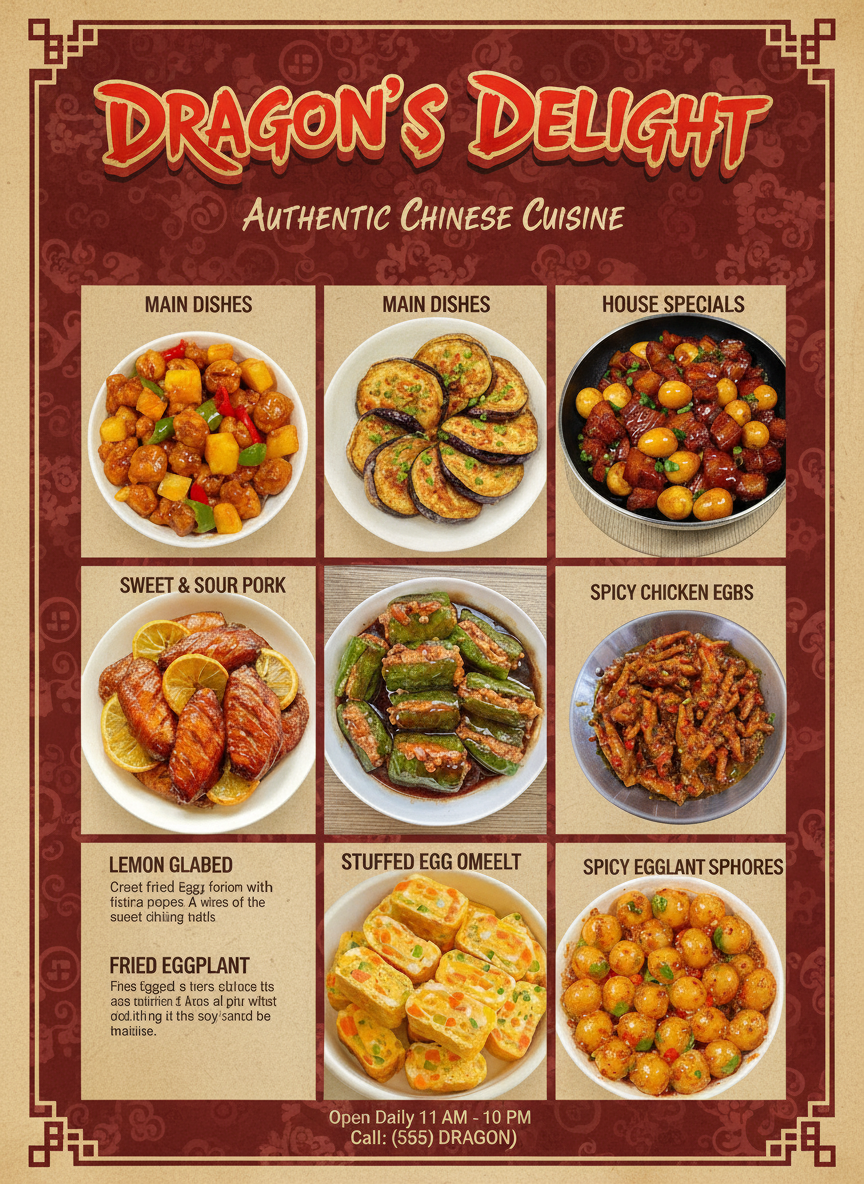 Menu synthesis layout