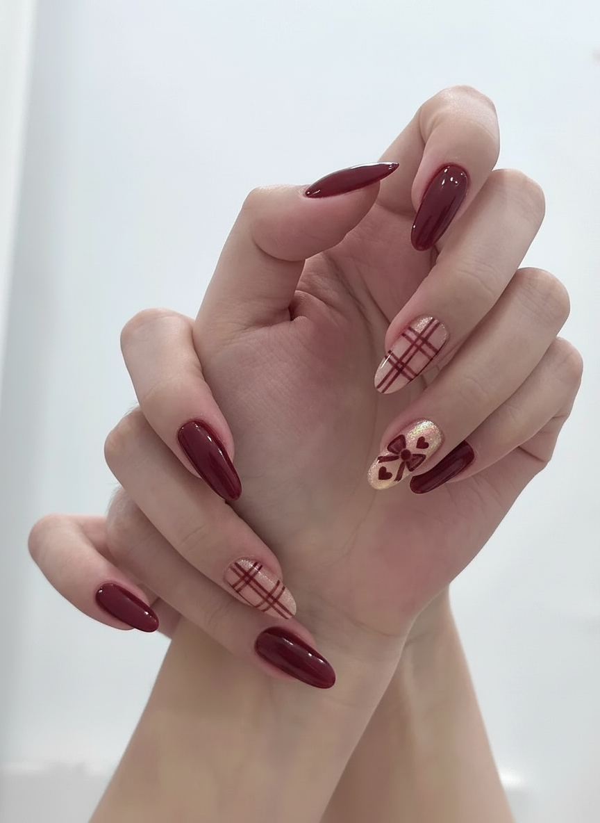 Winter Red Nail Art