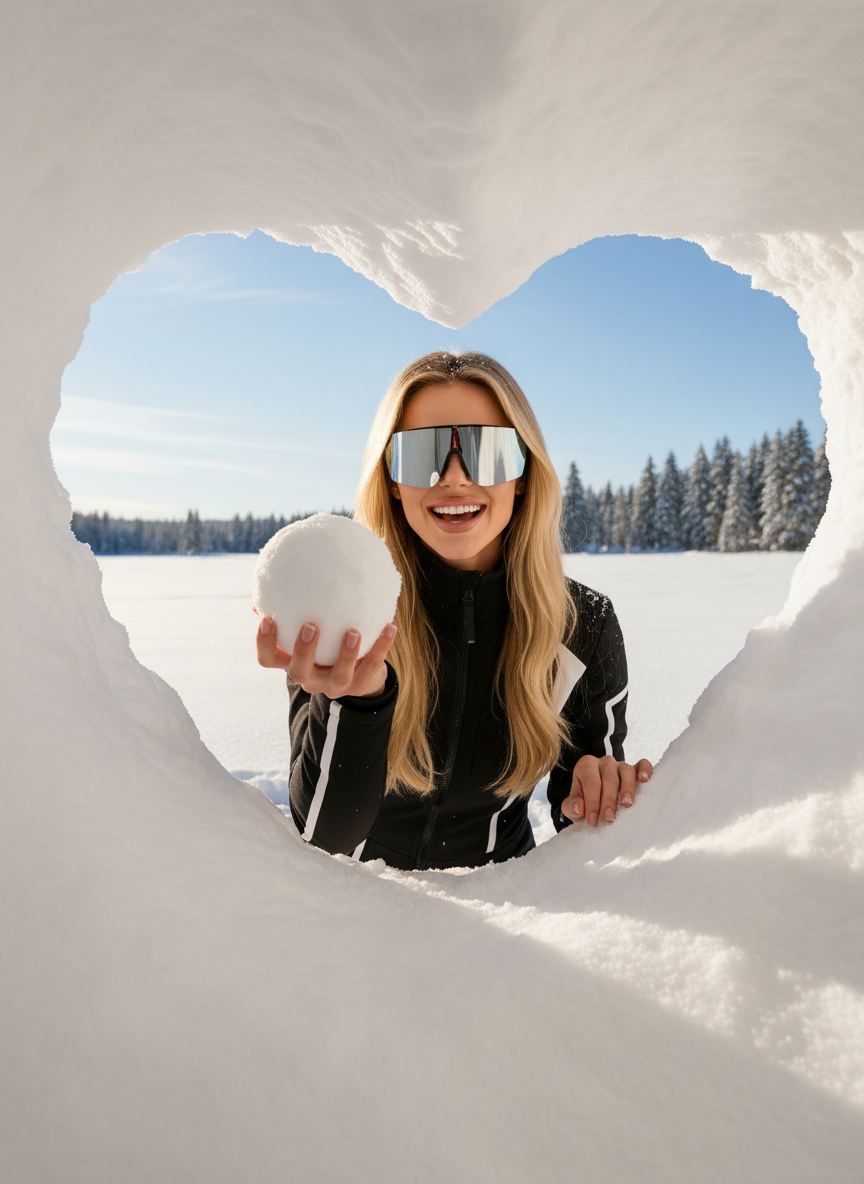 Heart-shaped Snow Cave Photo