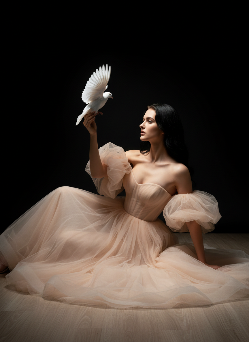 Dove & Girl Portrait