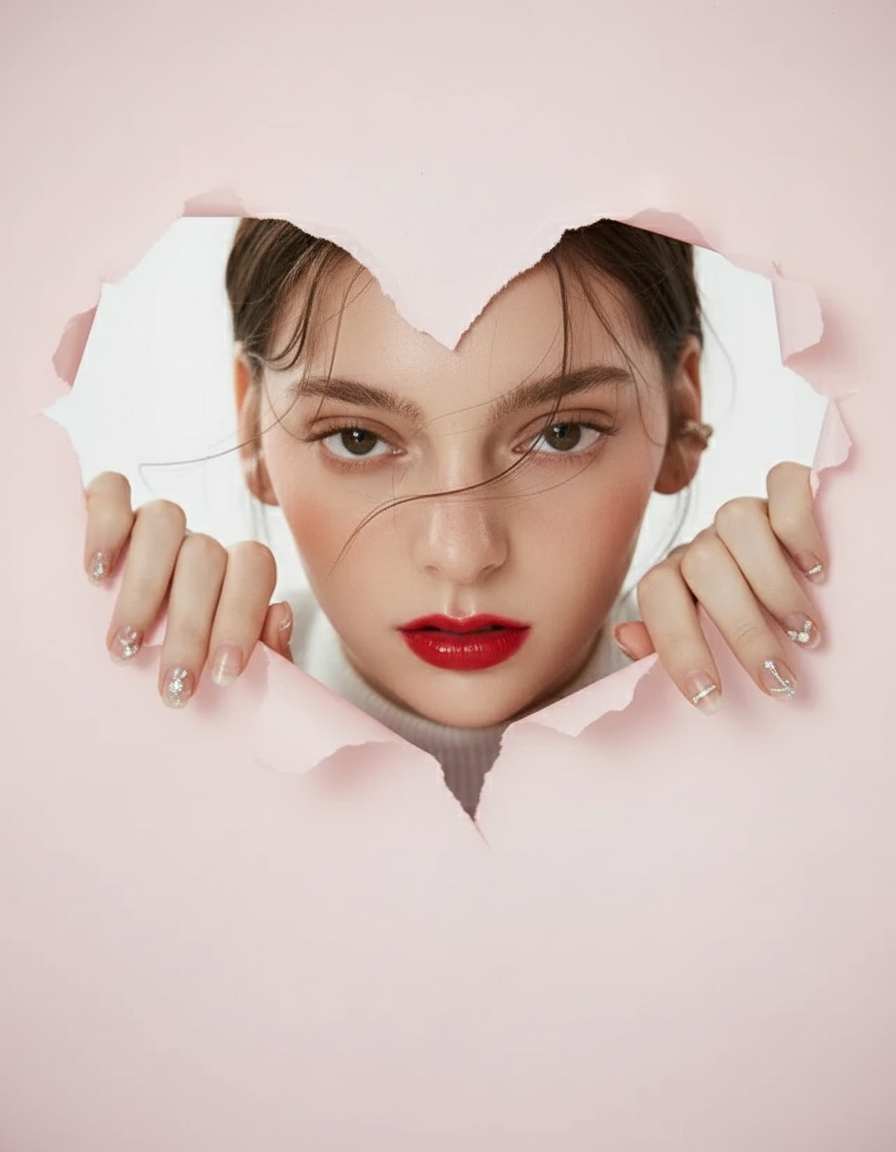 Heart-Shaped Torn Paper Photo Shoot