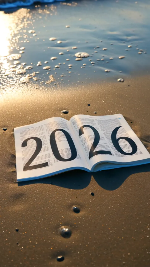 简约2026文字沙滩动效AI图像生成