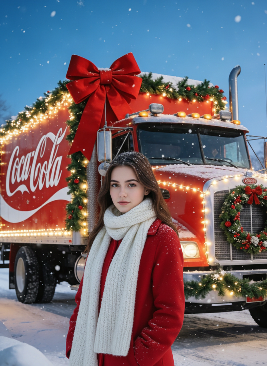 Coca-Cola Christmas Parade Float Group Photo