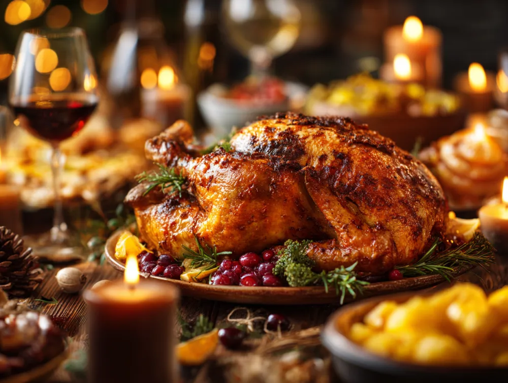 Christmas Food and Table Setting