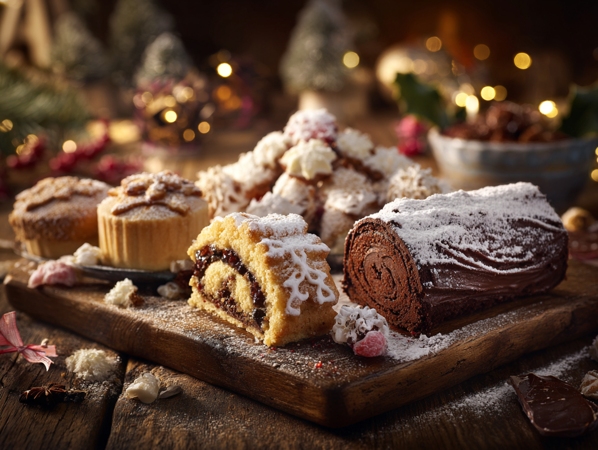 Christmas Food and Table Setting