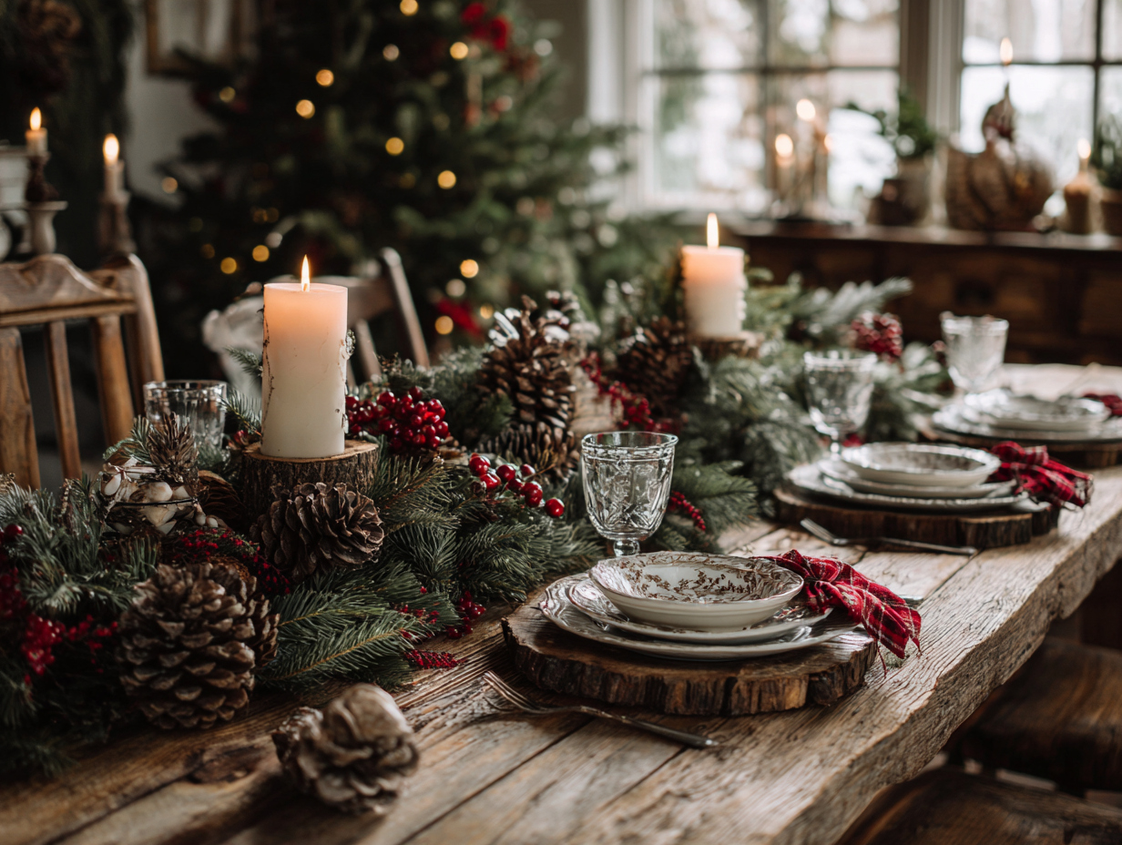 Christmas Food and Table Setting