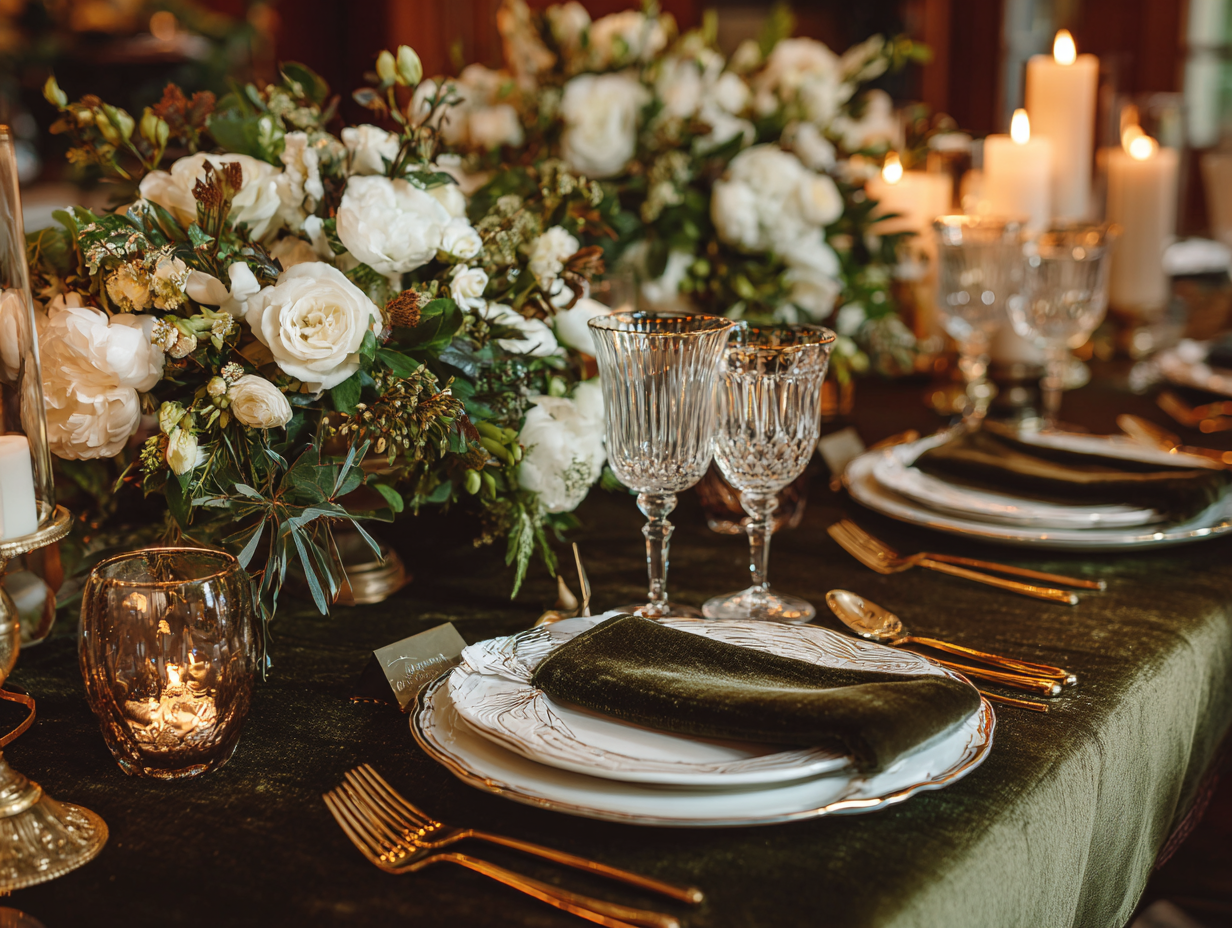 Christmas Food and Table Setting