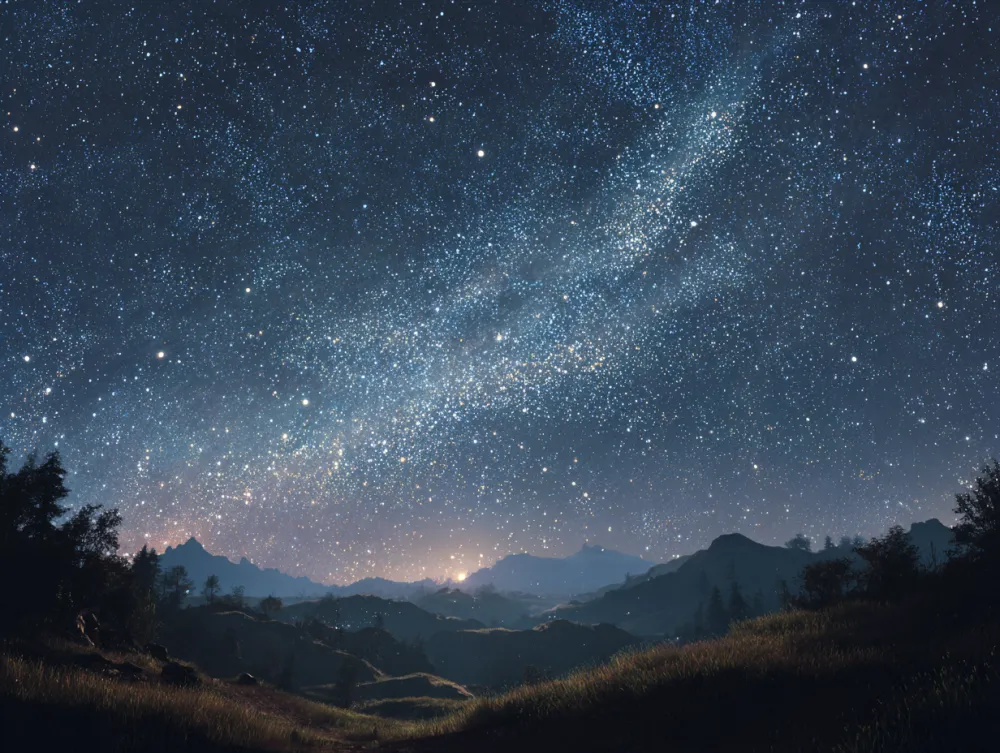 realistic starry night sky