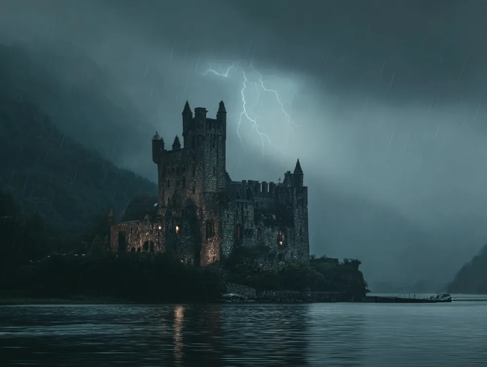 decaying medieval castle